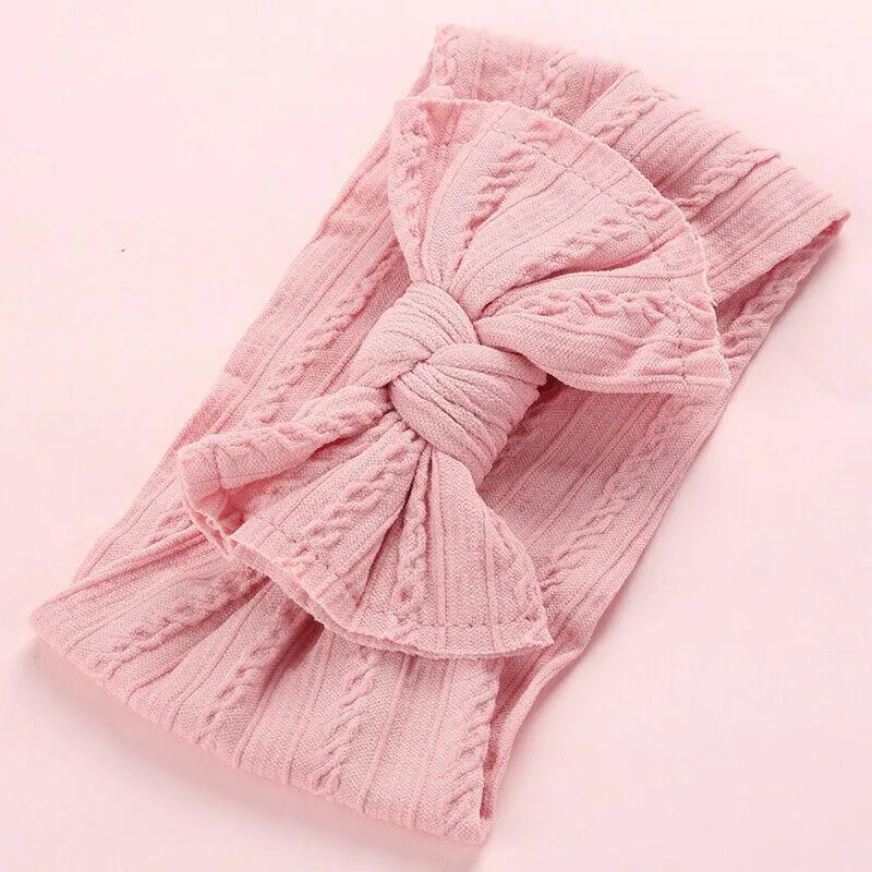 2019 Accessories Headwear Baby Kid Newborn Infant Princess Big Bow Turbon Knot Jacquard Headband Hair Band Candy Color Hairband
