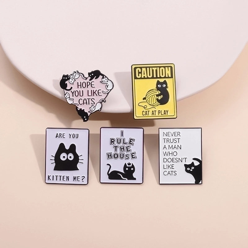 Cartoon Style Cute Cowboy Style Letter Cat Alloy Stamping Stoving Varnish Plating Unisex Brooches