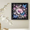 Papillon rose de nuit-peinture spéciale partielle au diamant-30*30cm
