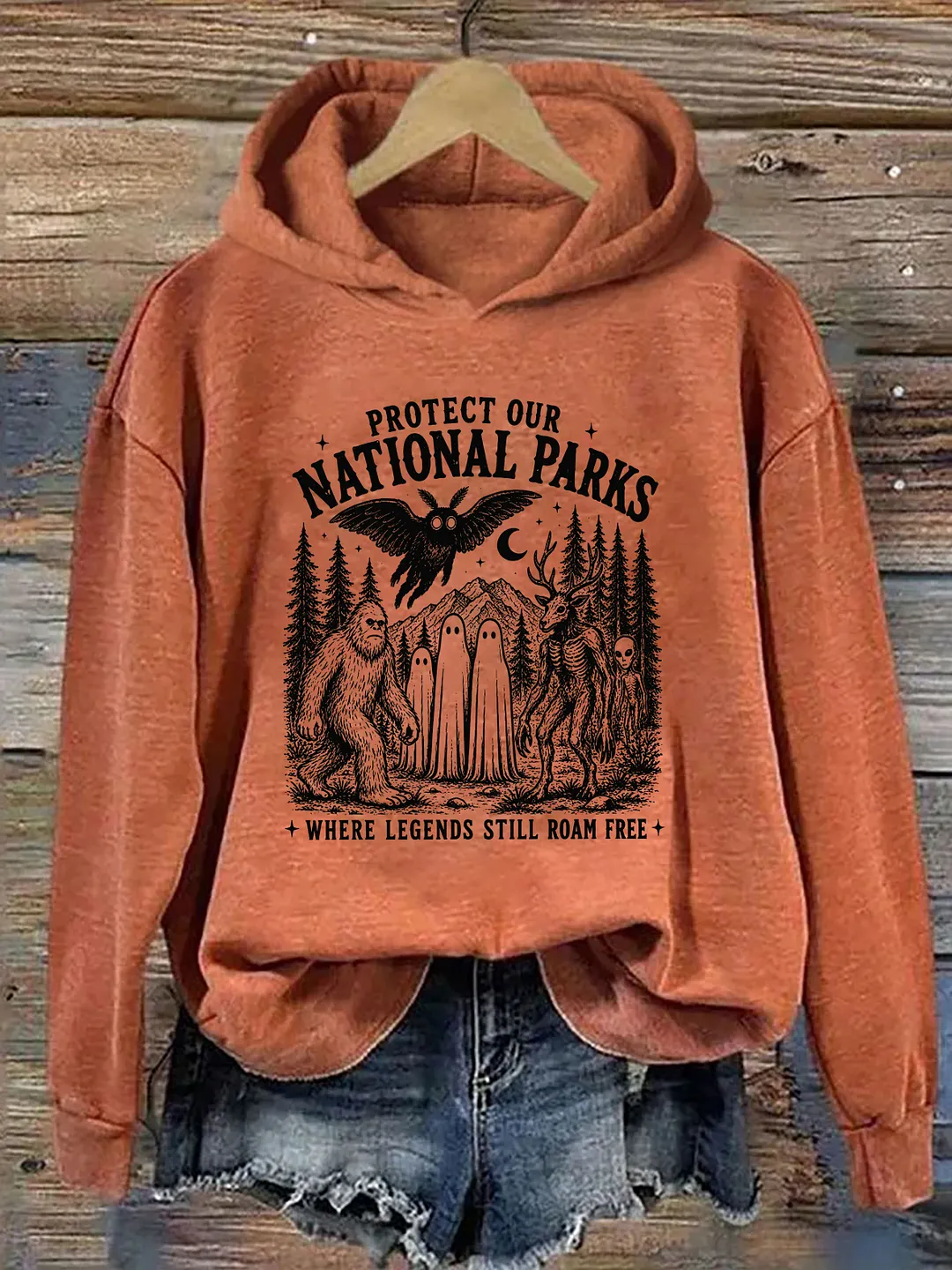 Protect Our National Parks Bigfoot Cryptid Nature Hoodie