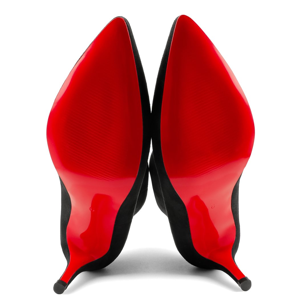 60mm Women's Ankle Boots Closed Pointed Toe Red Bottom Stilettos Booties-vocosishoes