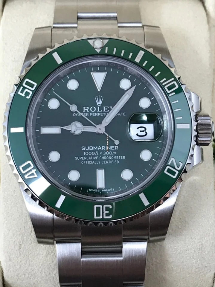 UNPOLISHED Rolex Submariner Date Hulk Stainless Green 40mm Watch 11661