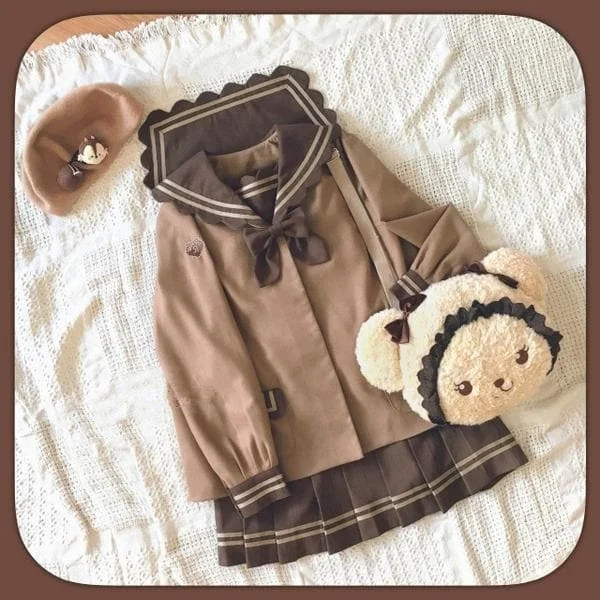 Macha or Chocolate Cookies Japanese Student JK Uniform Set SP15108