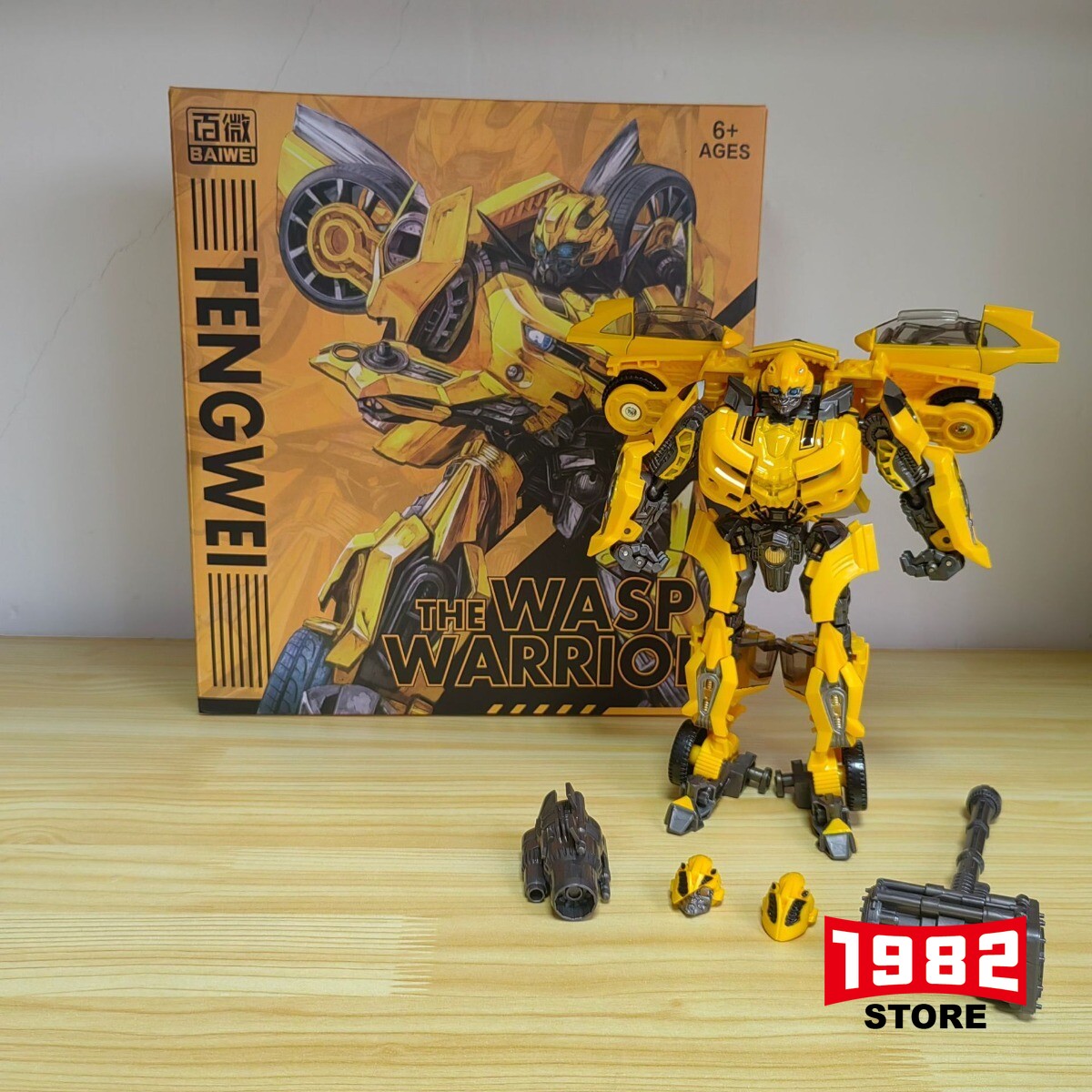 BAIWEI TW-1025 Bee Autobots Robot | Hornet Warrior Alloy Car Robot | 6.9in Movie Series Transformers Children's Toy
