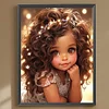 Fille Afro-Am&eacute;ricaine-Peinture Ronde au Diamant-30*40CM
