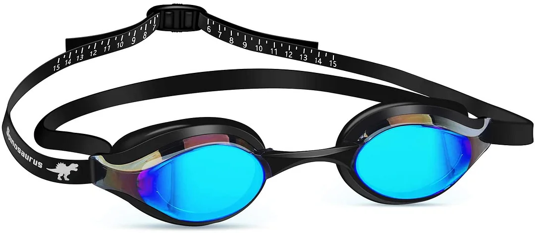 Swim Goggles, Swimming Goggles,4 Sizes Nose Bridge UV Protection Mirrored Lens No Leaking Anti Fog Anti-Glare,Triathlon