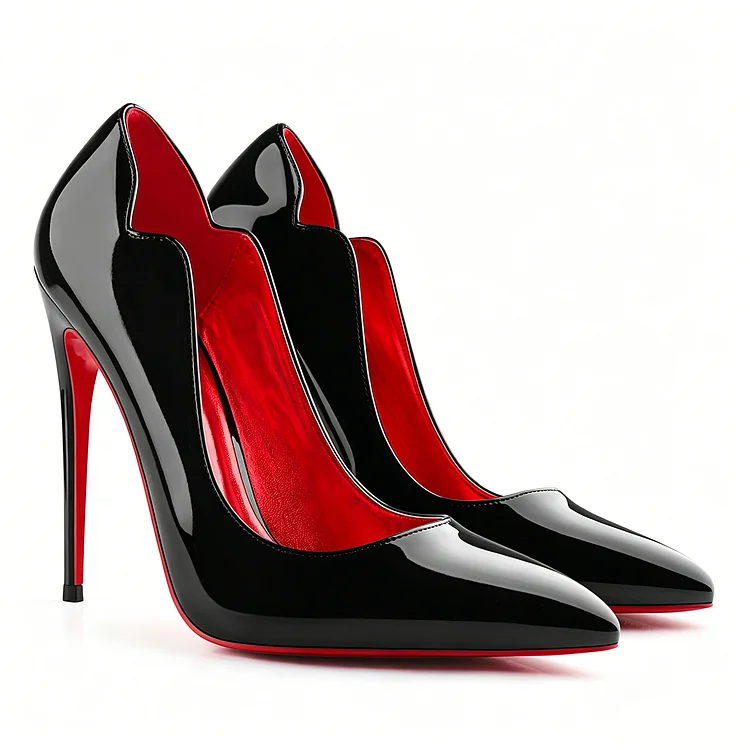 120/100mm Red Bottom Women's Party Wedding Heels Red Lining Patent Pumps VOCOSI VOCOSI