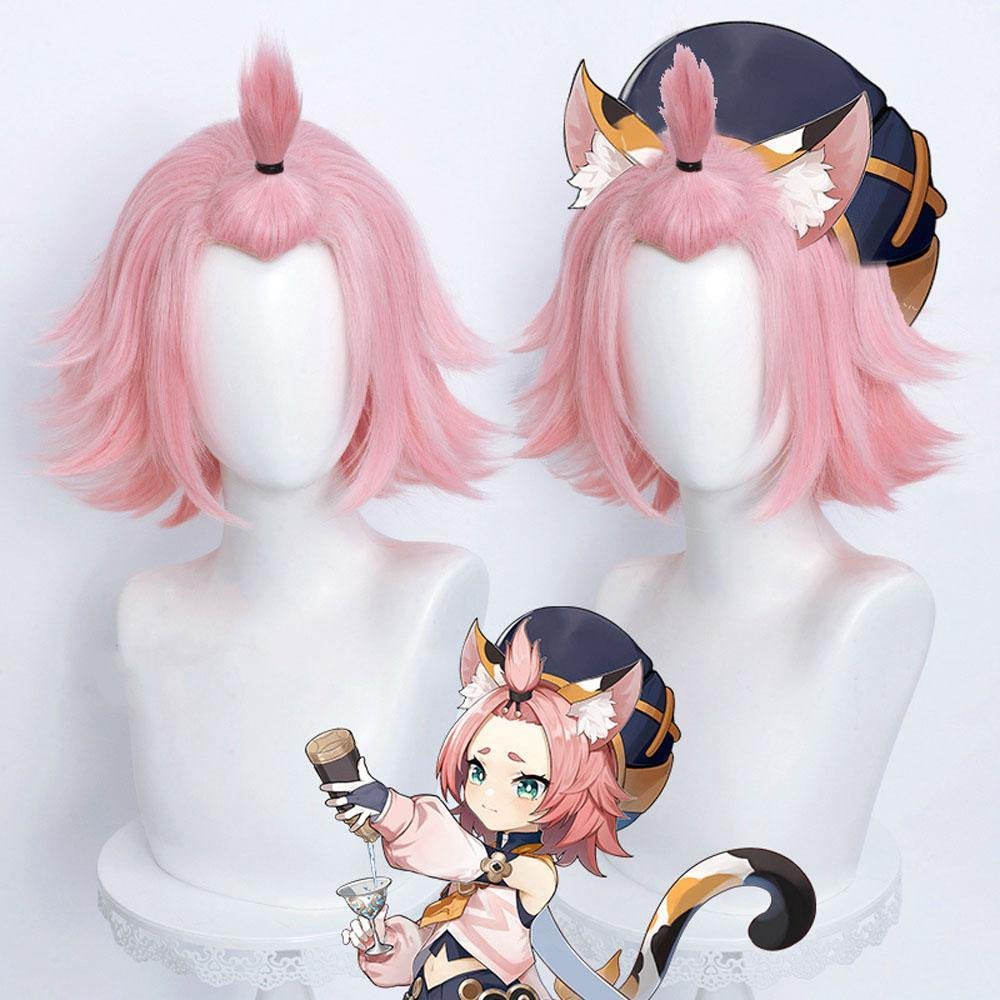 Diona Perücke Genshin Impact Diona Cosplay Perücke rosa
