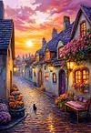 Luxury AB Velvet Diamond Painting Kit - Street Scene
