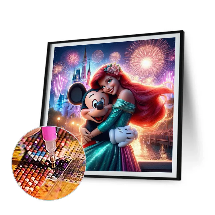Mickey And Princess30*30CM(Canvas)  Full Round Drill Diamond Painting gbfke