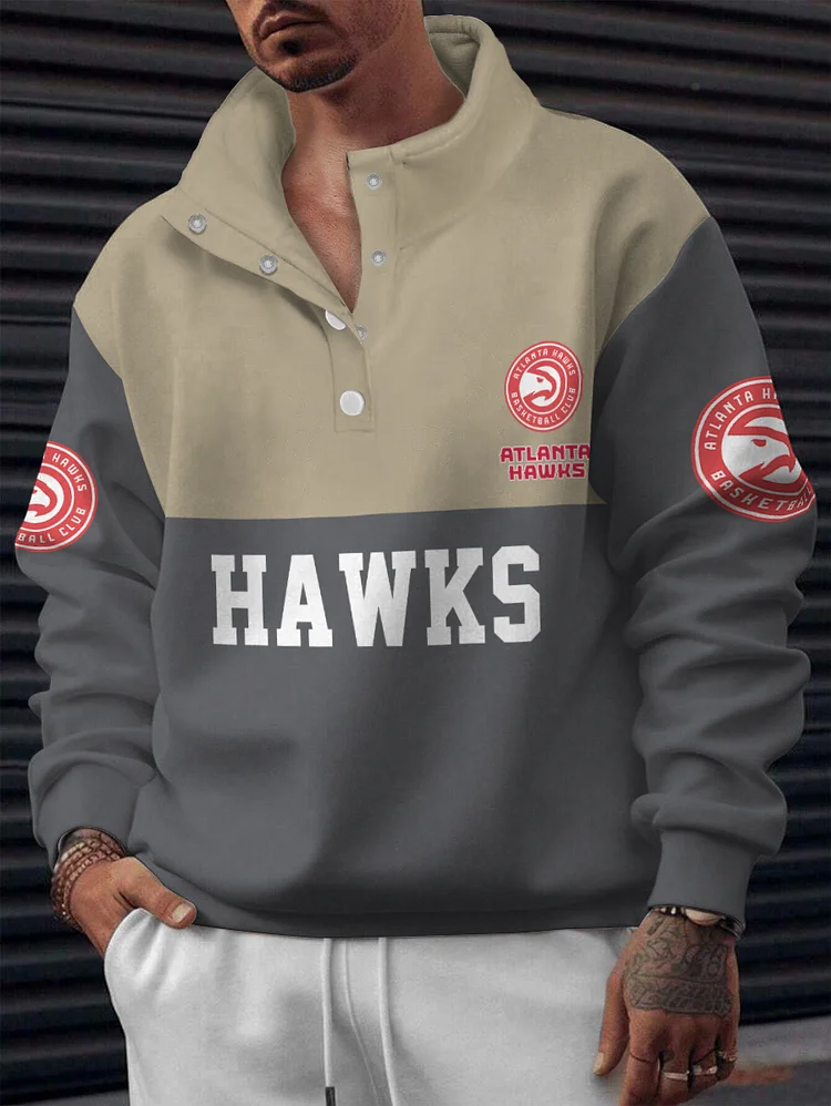 Atlanta Hawks 2025 New Design Casual Snap Mockneck Pullover