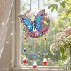 1PC Butterfly 5D DIY Diamond Painting Wind Chimes Suncatcher Kit Double Sided Diamond Art Kits Suncatcher with Crystal Pendant for Home Wall Window Decor Adults DIY Art Craft
