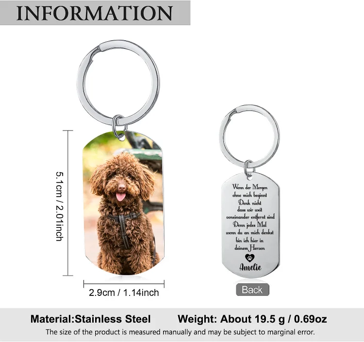 Personalisierter Schlüsselanhänger von deinem Haustier mit
