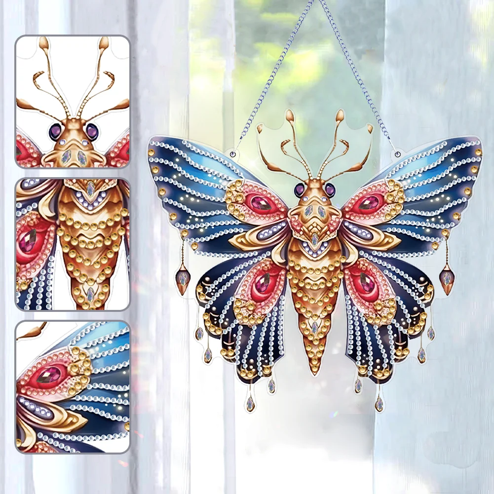 DIY Butterfly Acrylic Single Side Special Shaped Diamond Painting Hanging Ornament