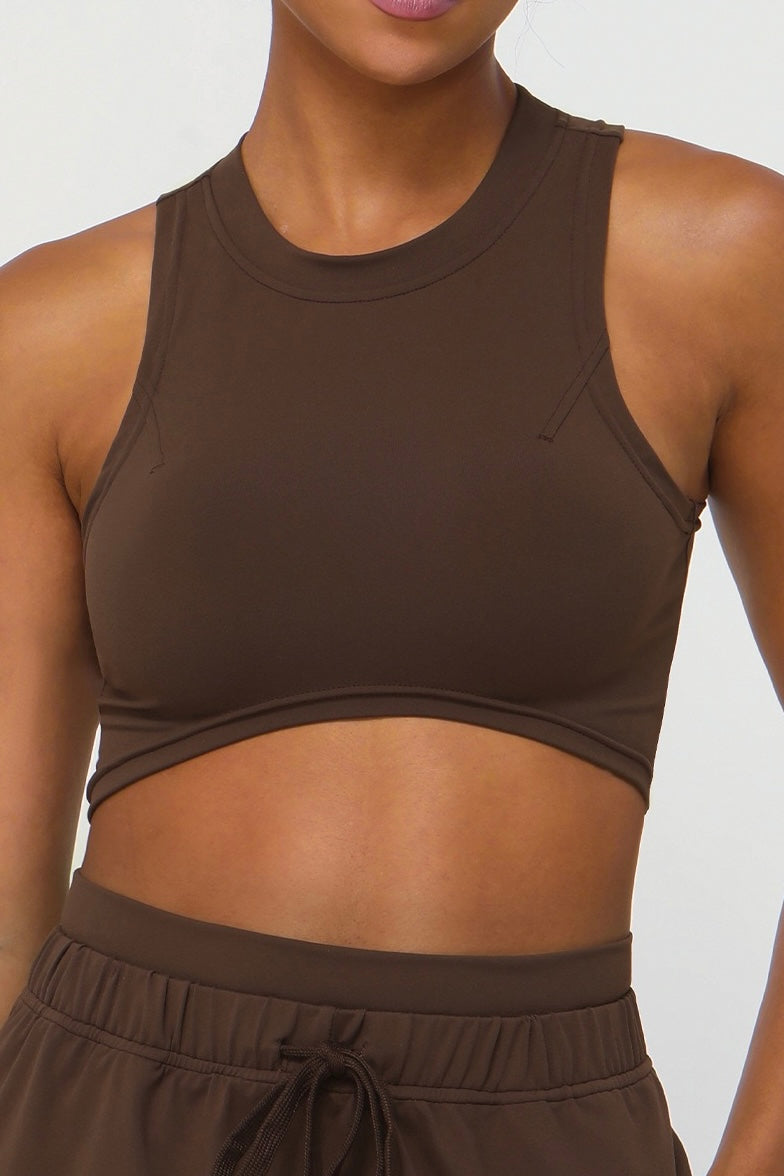 Crew Neck Curved Hem Tank Top