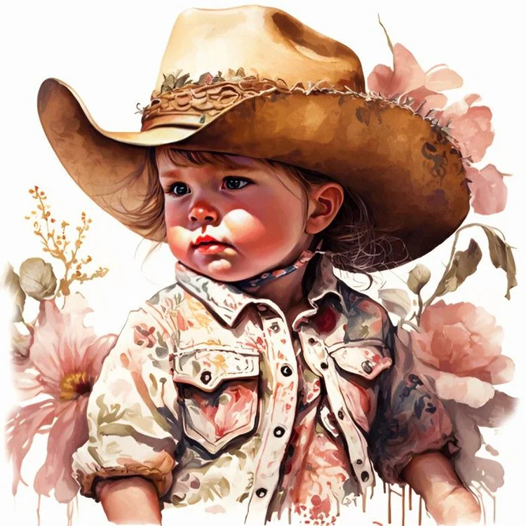 Western Cowboy Doll 30*30CM (Canvas) Full Round Drill Diamond Painting gbfke