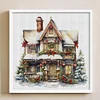 Christmas Cabin-18CT Counted Cross Stitch 35*35cm/13.78*13.78in