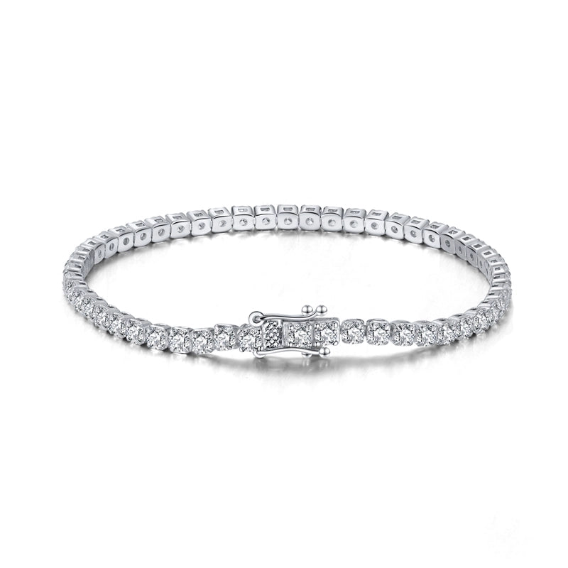 925 Sterling Silver Tennis Bracelet Luxurious Minimalist