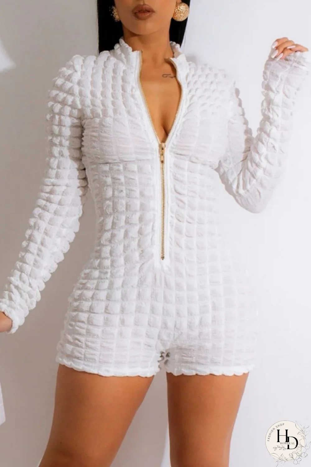 Black Casual Solid Patchwork Zipper Collar Skinny Jumpsuits