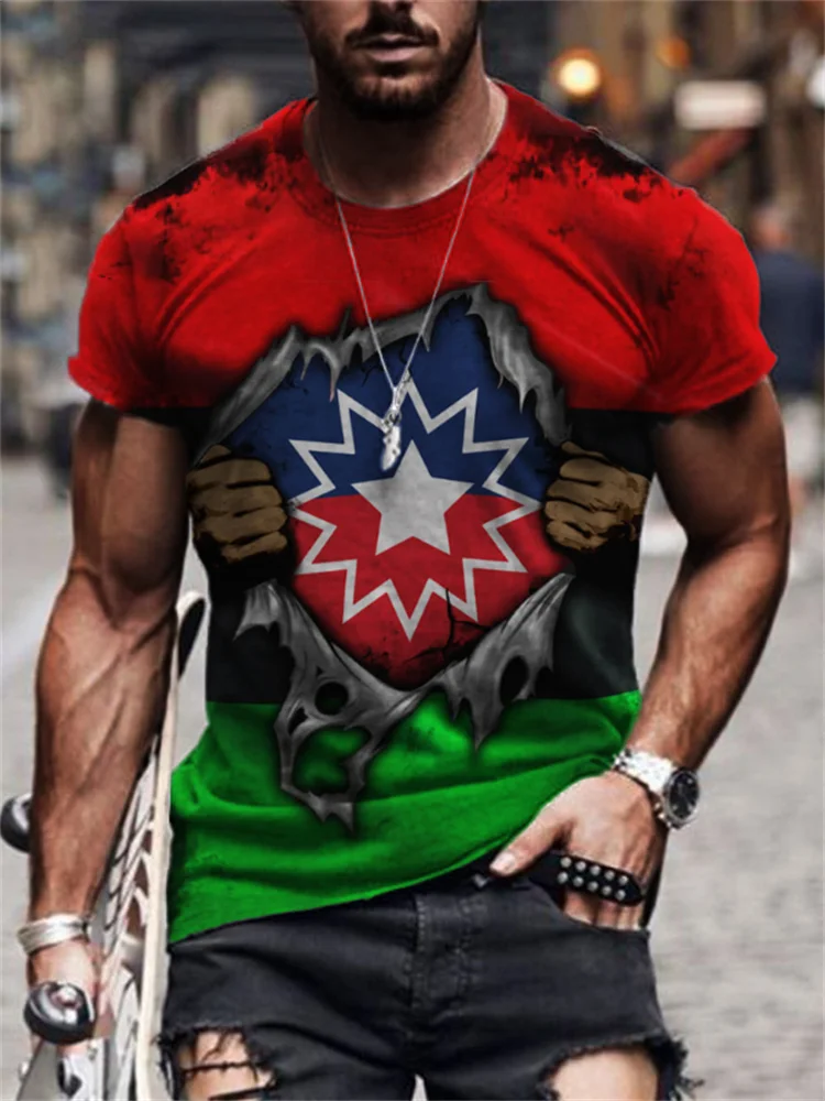 Men's Juneteenth Flag Inspired Black Pride T Shirt