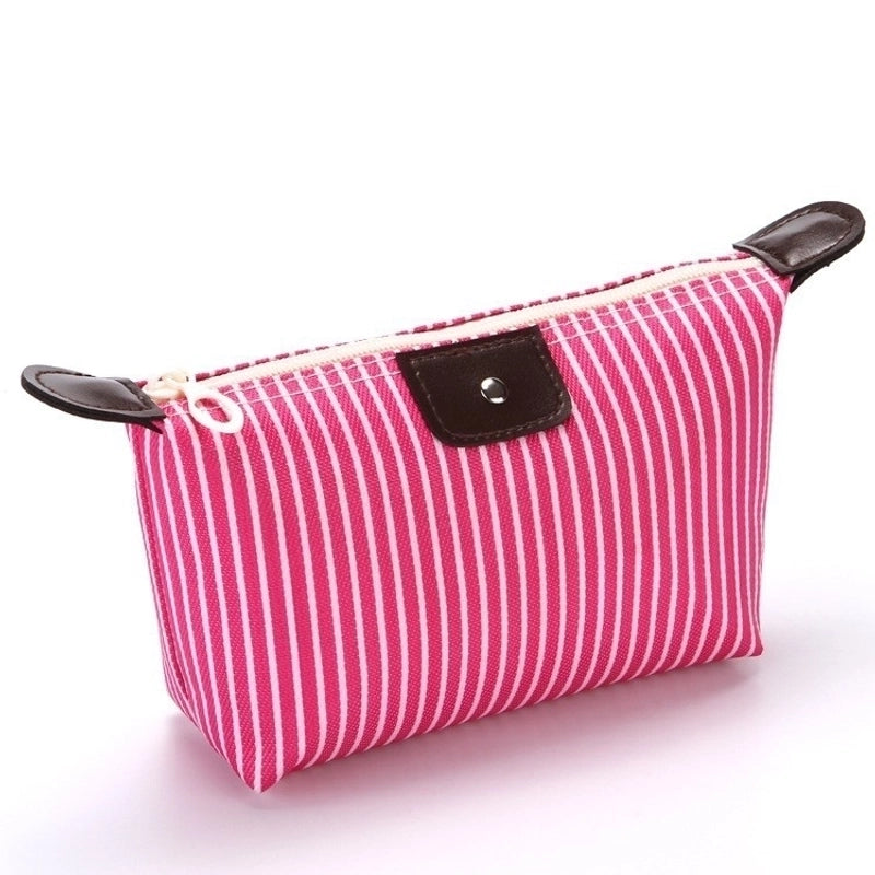 Classic Style Solid Color Nylon Square Makeup Bags