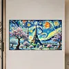 Tour Eiffel en perceuse ronde &agrave; ressort peinture diamant-70*40cm (grande taille)