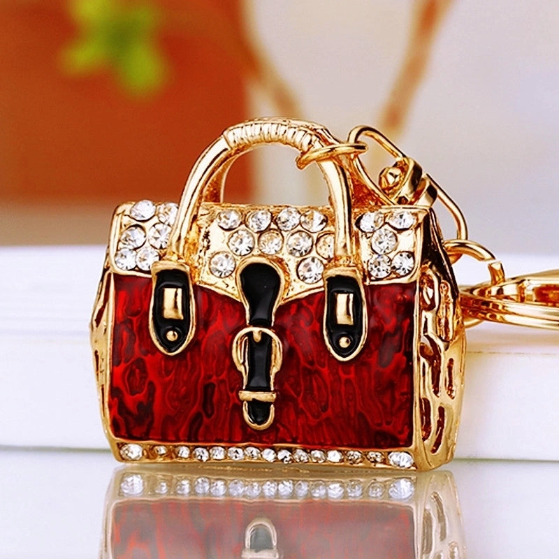 Elegant Korean Style Bag Metal Inlay Rhinestones Women’s Bag Pendant Keychain