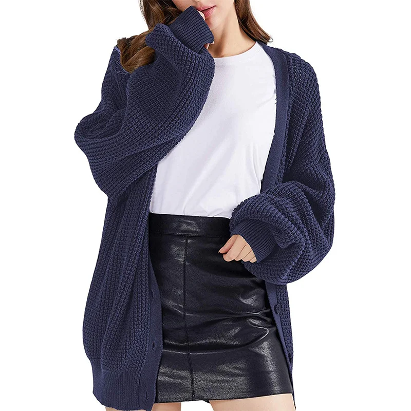 Wongn Wongn Lady New Autumn Winter Sweater Single Breasted Loose Cardigan Women's Wear