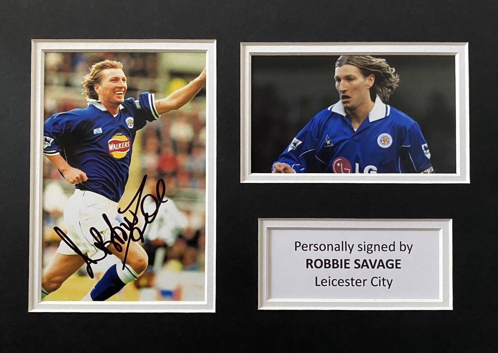 Robbie Savage Genuine Hand Signed Leicester City Photo Poster painting In A4 Mount Display