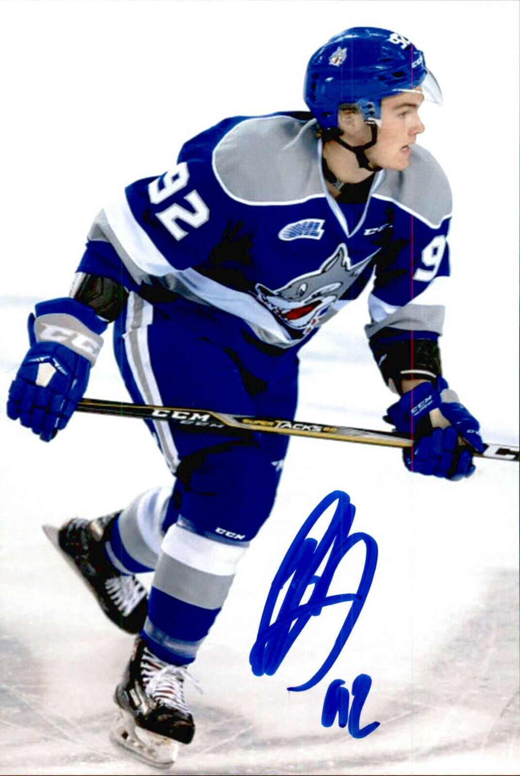 Blake Murray SIGNED 4x6 Photo Poster painting SUDBURY WOLVES / CAROLINA HURRICANES #4