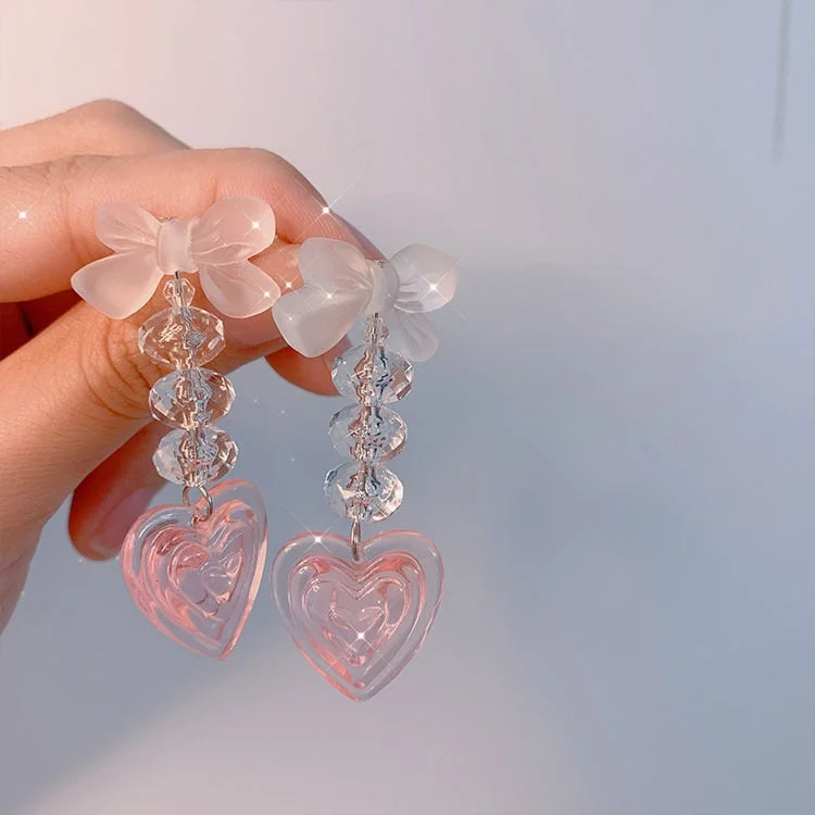 Harajuku Kawaii Y2K Heart Acrylic Earrings BE1338
