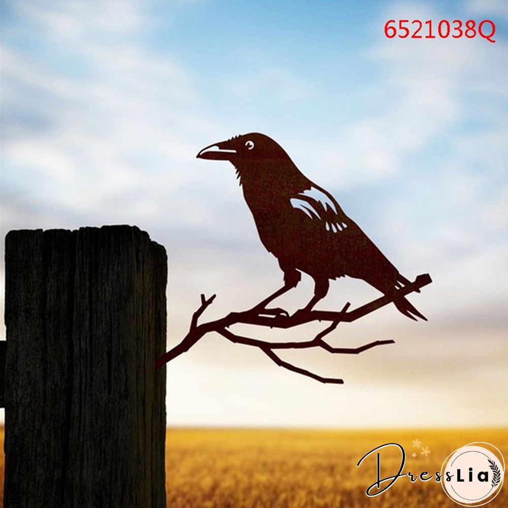 Tree Metal Art Yard Garden Outdoor Branch Gnomes Decoration Sign Rustic Hanging