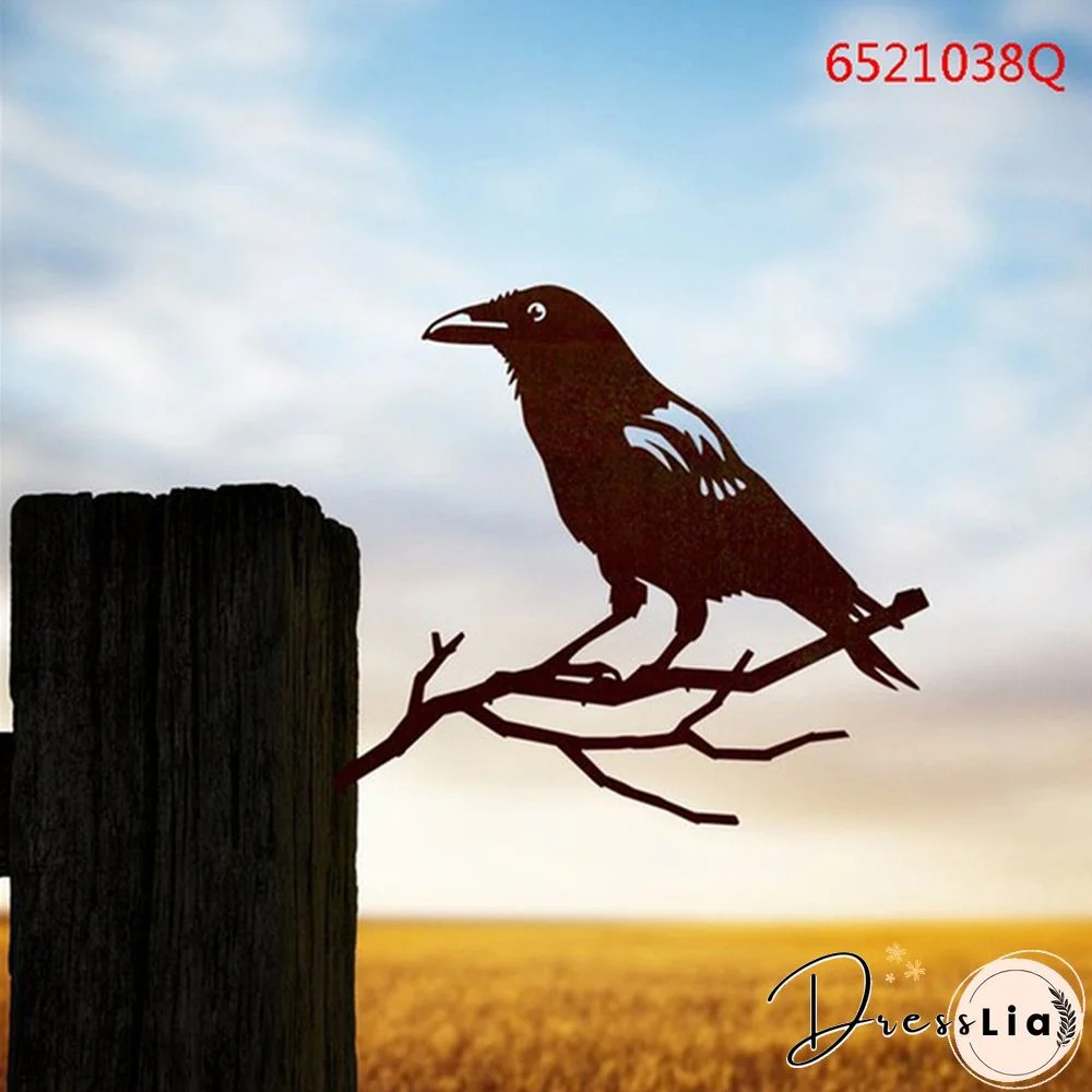 Tree Metal Art Yard Garden Outdoor Branch Gnomes Decoration Sign Rustic Hanging