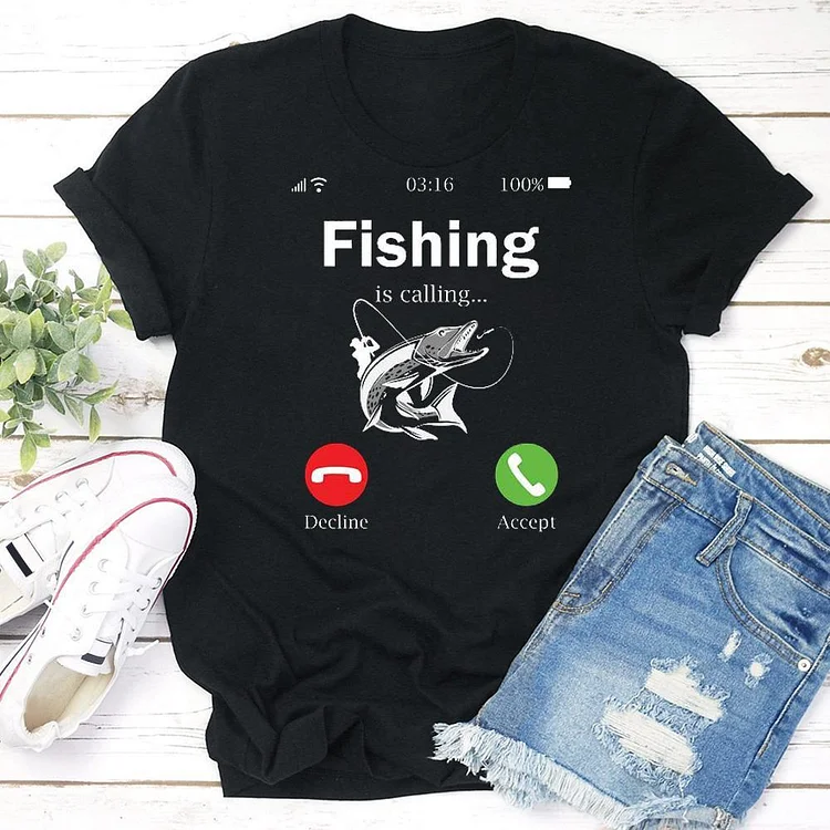 Fishing is calling Summer life T-shirt Tee - 01528