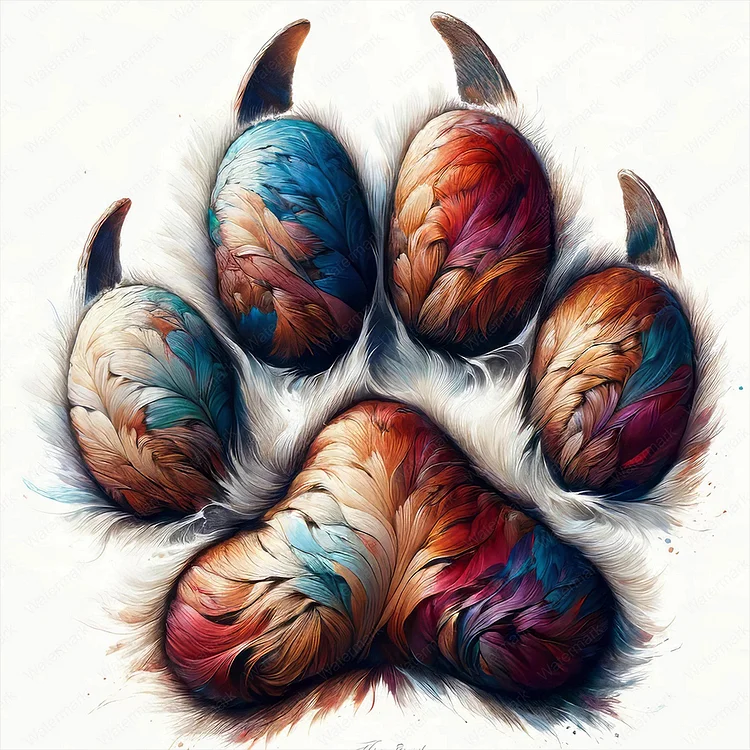 Colorful Paws 30*30CM (Canvas) Full Round Drill Diamond Painting gbfke