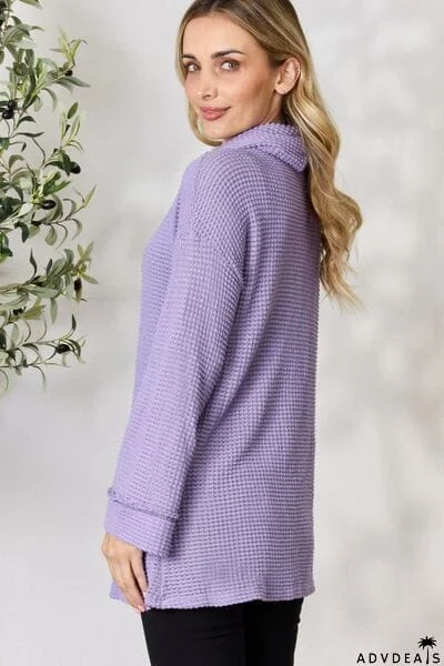 BiBi Exposed Seam Waffle Knit Top