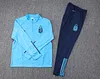 2022 Argentina Half-Pull Training Suit Sky Blue Football Shirt 1:1 Thai Quality Set