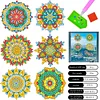 6 PCS Gem Art DIY Craft Kits Mandala Diamond Painting Window Stickers Kit