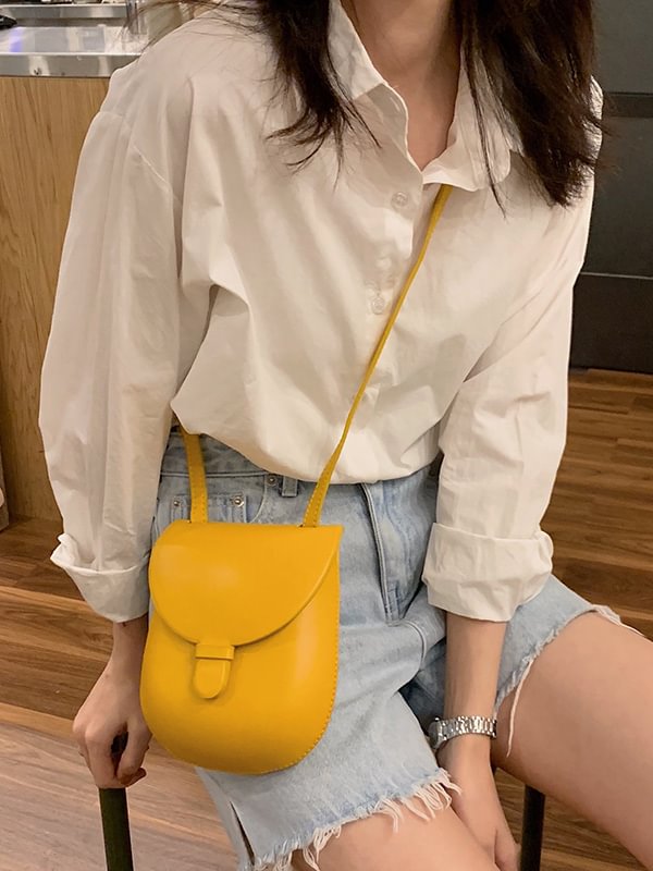 Casual Simple Solid Color Saddle Bag