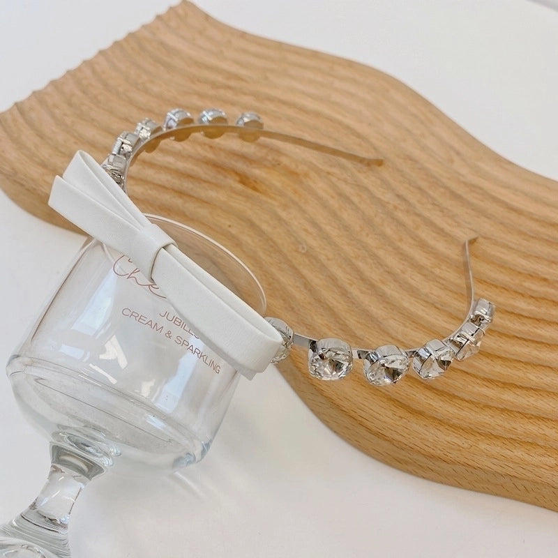 South Korea’s New Crystal Full Diamond Headband Summer Simple Hair Hole Steel Ring Thin Edge Headband