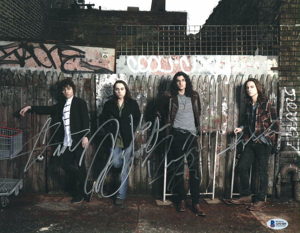 GRETA VAN FLEET FULL BAND x4 SIGNED AUTOGRAPH 11x14 Photo Poster painting - JOSH JAKE SAM KISZKA