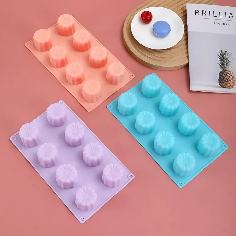 3-Piece Round-Cup Silicone Baking Mold Set
