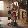 [US Local Warehouse] Rolling Horse Saddle Rack Cart with Storage Basket Saddle Pad Rack Stand 3 Tier Heavy Duty Horse Tack Organizer for Stable Storage Moving Transport Supplies