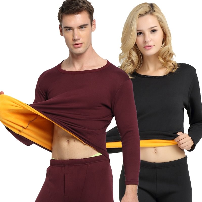 L-6XL Thermal Underwear Men Winter Women Long Johns Sets 