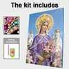 Lila Dame DIY, Spezialform-Bohrer, Perlen-Edelstein, Diamantkunst-Malset, mit Rahmen 30x40 cm, Kunsthandwerk, Perlen-Diamantmalerei f&uuml;r Erwachsene, Wo