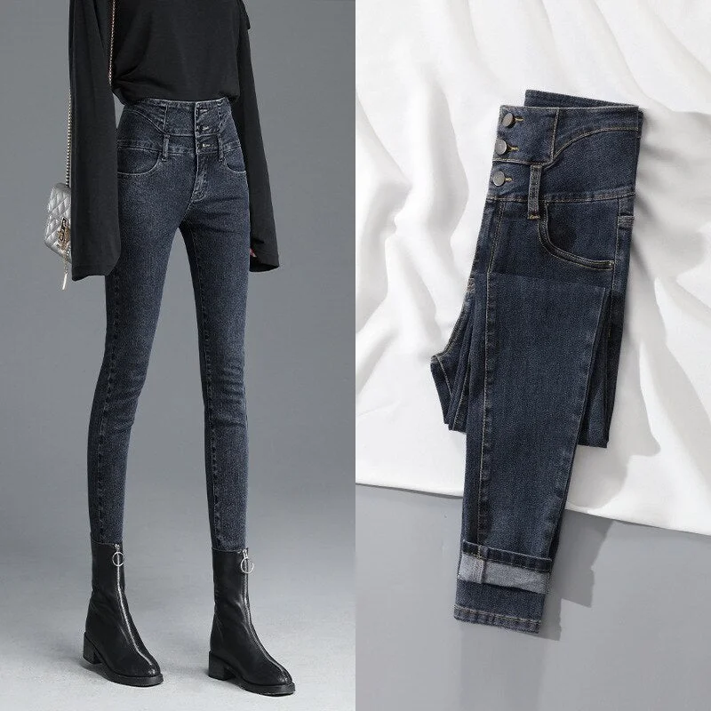 Fashion Women Jeans Fitting High Waist Slim Skinny Femme Jeans Faux Leather Jeans,Stretch Female Jeans,Pencil Pants