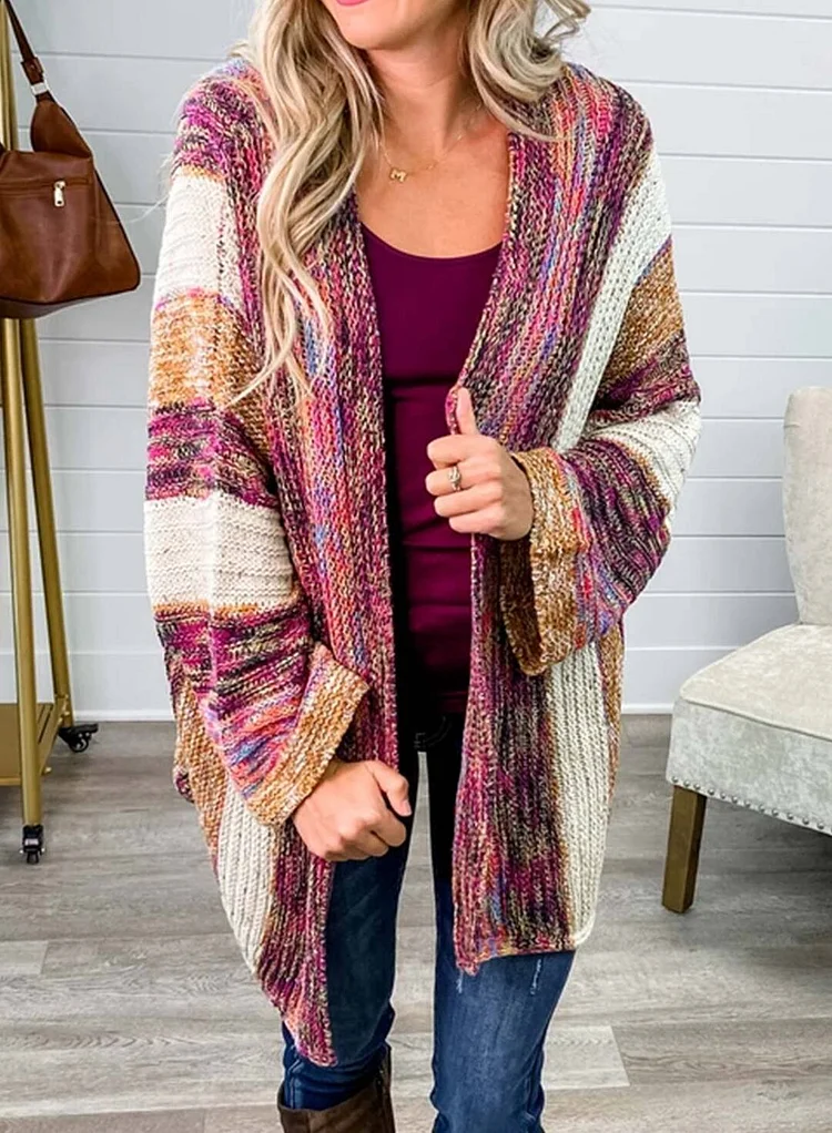 Multicolor Tie Dye Multi Paneled Cardigan