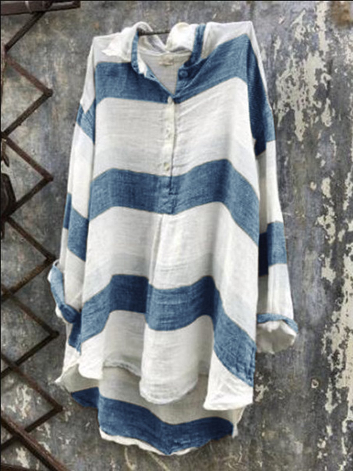 Casual Striped V Neck Shirts