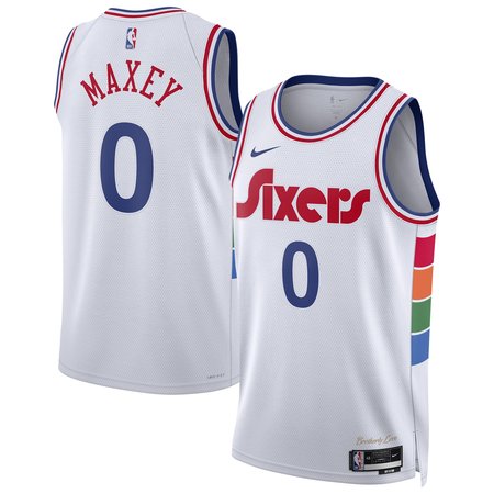 Unisex Philadelphia 76ers Tyrese Maxey  White 2024/25 Swingman Player Jersey - City Edition