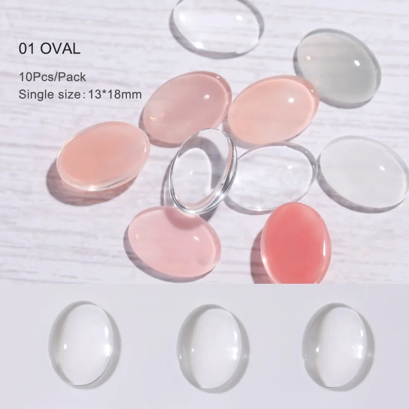 10Pcs Nail Polish Gel Color Label Stickers Transparent Round UV Gel Varnish Nail Colors Display Nail Art DIY Design Decoration-Nail Inspo